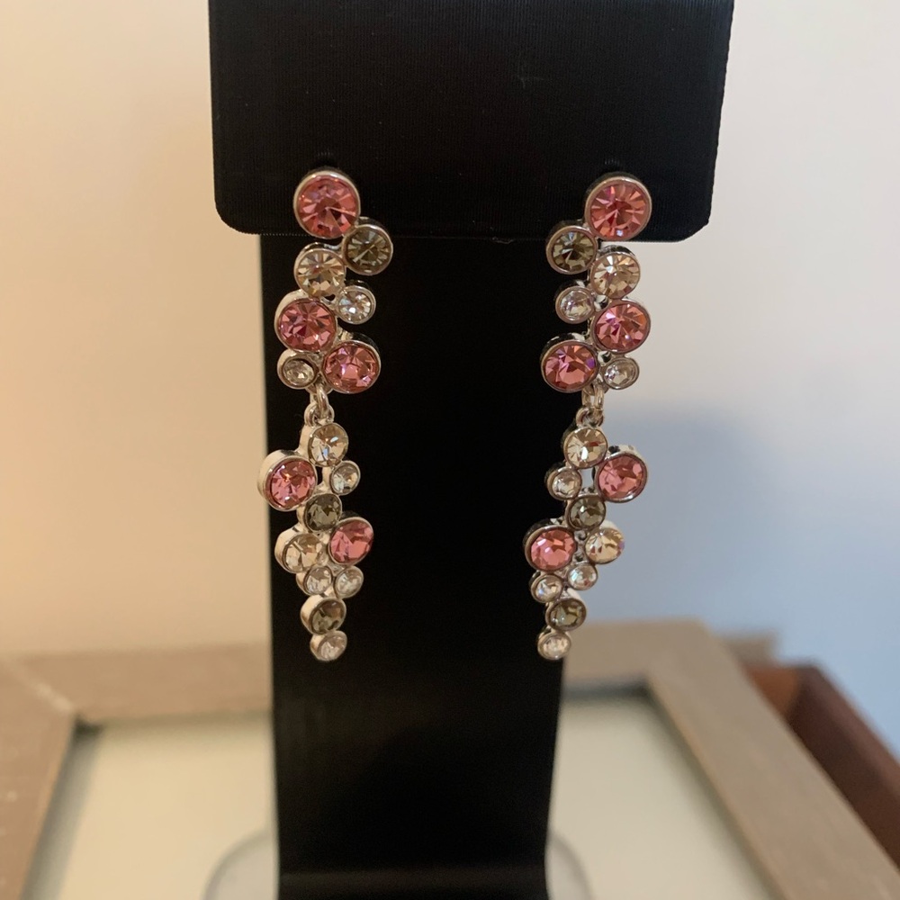Pink Crystal Cascade Drop Earrings - Women's Jewelry